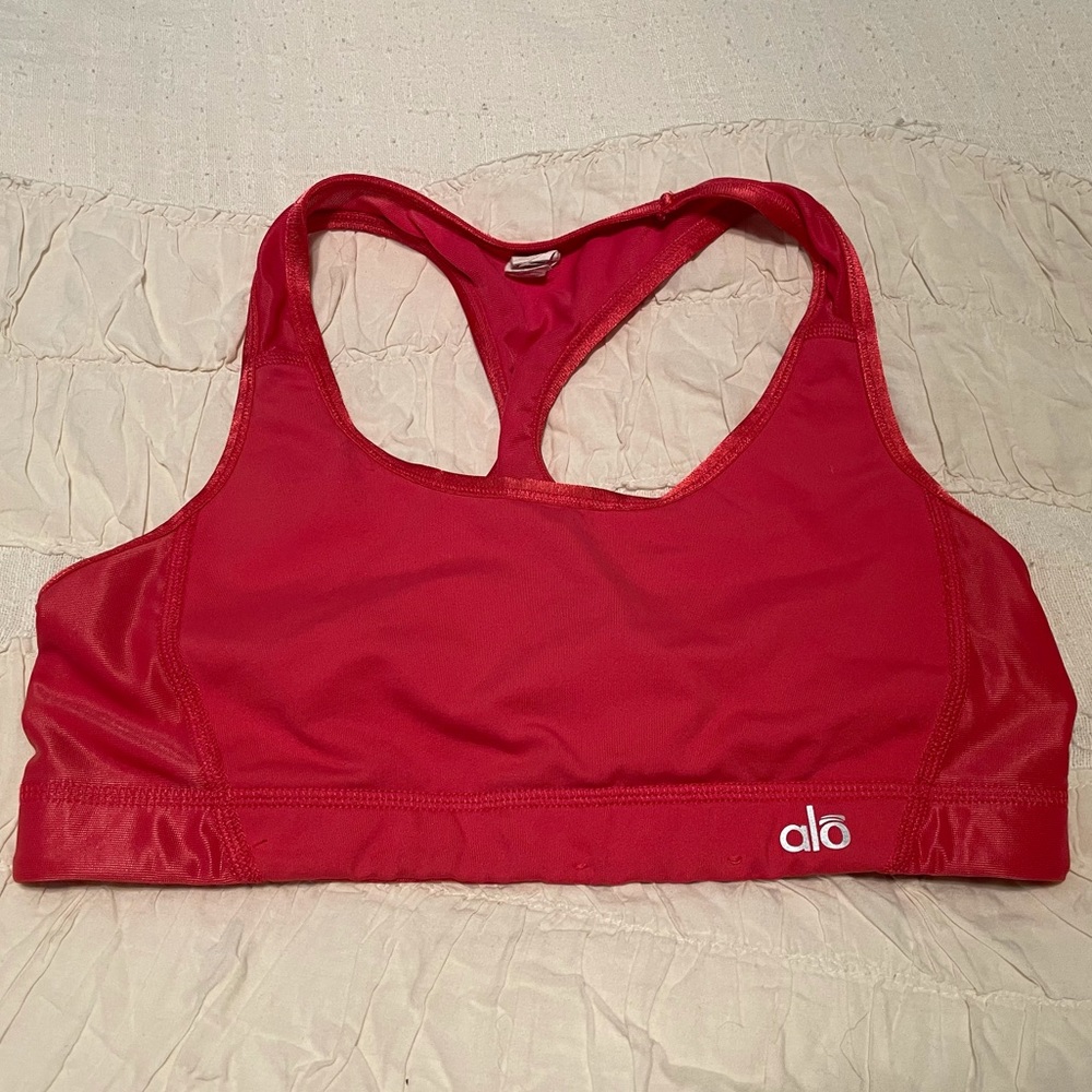 Alo Pink Salmon Coral Yoga Sports Bra